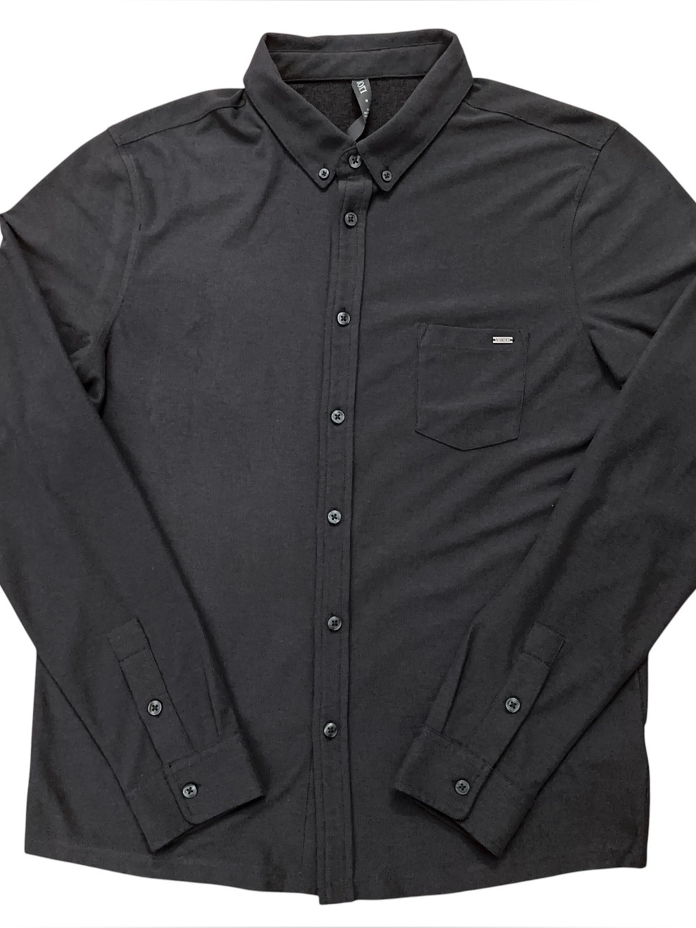 Vuori Ace Shirt Mens Size M Long Sleeve Button Pocket Stretch Charcoal Gray
